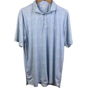 Birddogs XL Blue Hawaiian Graphic Print Short Sleeve Performance Polo Golf Shirt